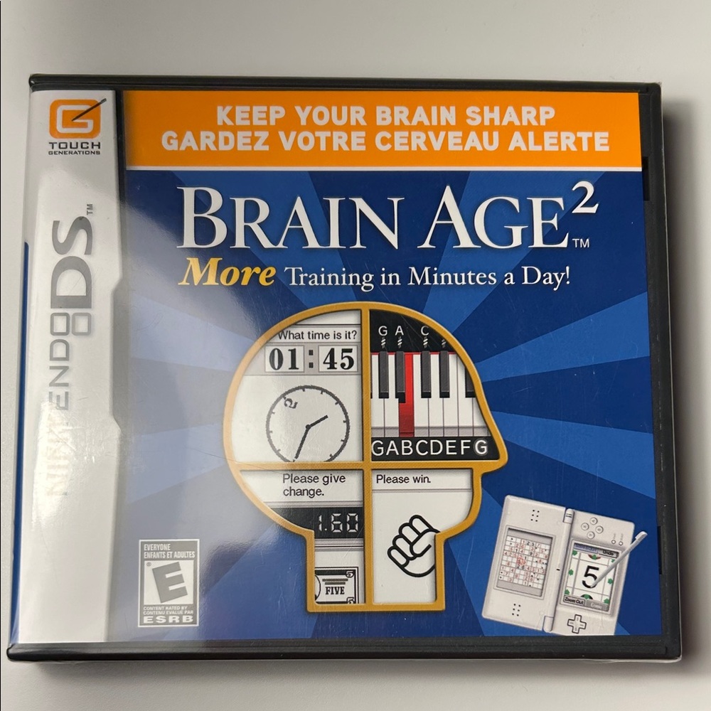 New Nintendo DS Brain Age 2 - Blue and White
